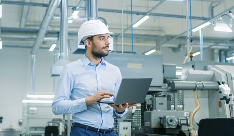 Chief,Engineer,In,The,Hard,Hat,Walks,Through,Light,Modern